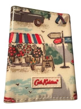 Cath Kidston Floral Market Passport Cover in Cream, Red & Blue Trifold wallet